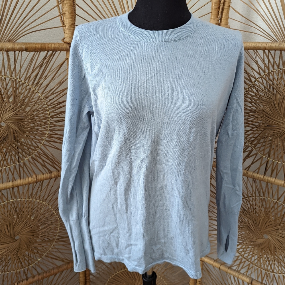lululemon open back sweater size M baby blue
